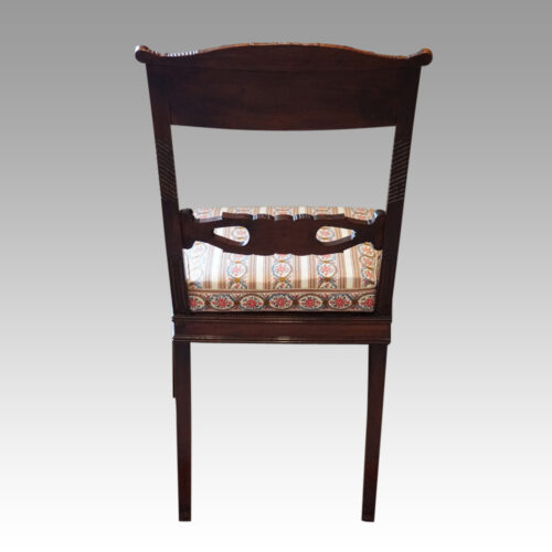 Set 12 mahogany Italian dining chairs rear