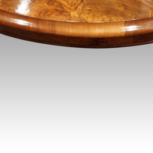 Victorian burr walnut coffee table edge