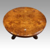 Victorian burr walnut coffee table end view