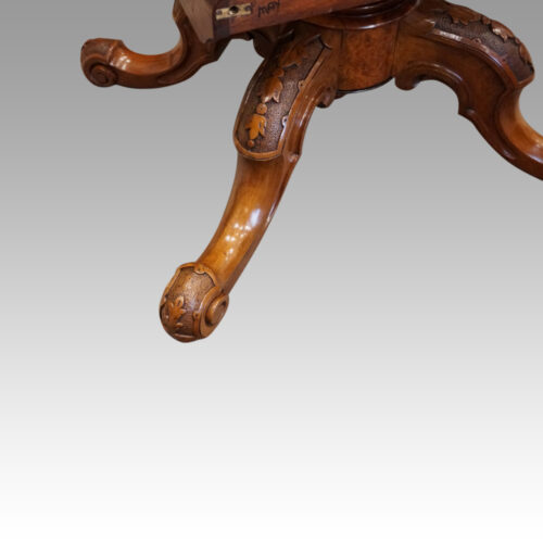 Victorian burr walnut coffee table leg