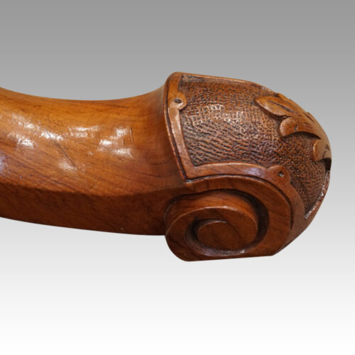 Victorian burr walnut coffee table scroll