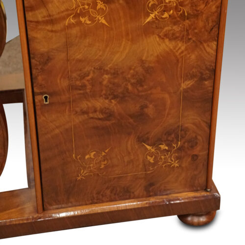 Victorian inlaid walnut Davenport desk door