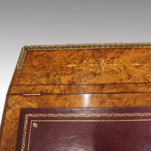 Victorian inlaid walnut Davenport desk lid