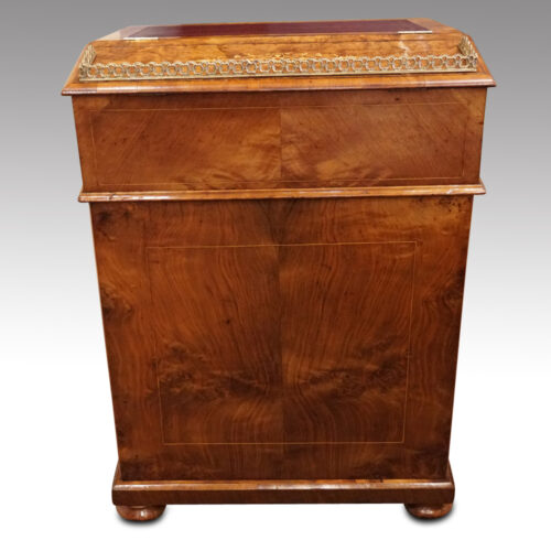 Victorian inlaid walnut Davenport desk rear