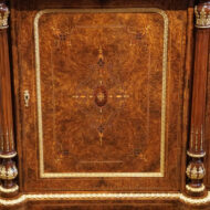 Victorian inlaid walnut credenza centre door