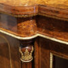 Victorian inlaid walnut credenza column detail
