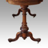 Victorian inlaid walnut serpentine card table end view