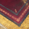 Victorian oak pedestal desk detail leather