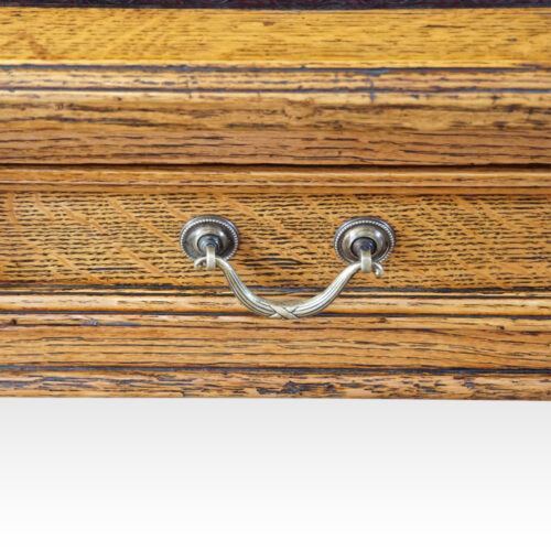 Victorian oak pedestal desk handle
