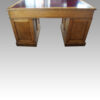 Victorian oak pedestal desk rear