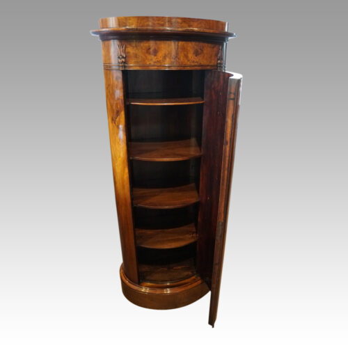 Victorian walnut oval cupboard interior