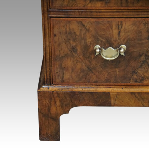 19thc. walnut small bureau bookcase bracket foot