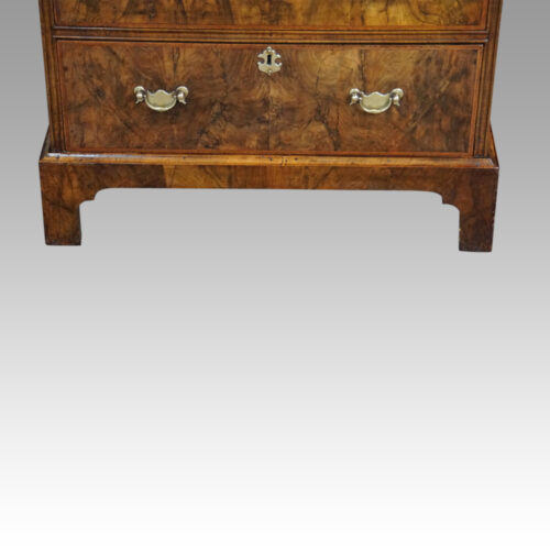 19thc. walnut small bureau bookcase front feet