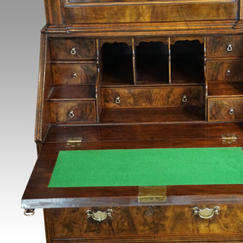 19thc. walnut small bureau bookcase interior