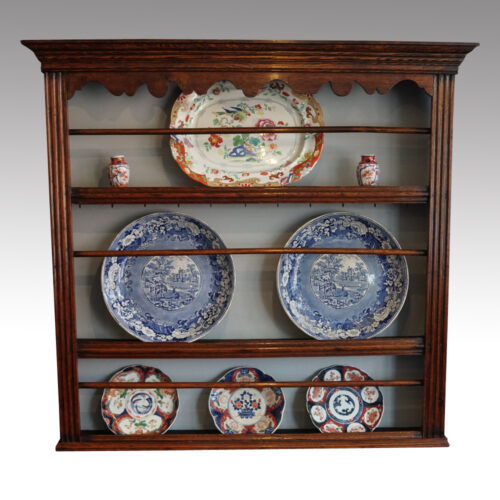 Antique oak plate rack