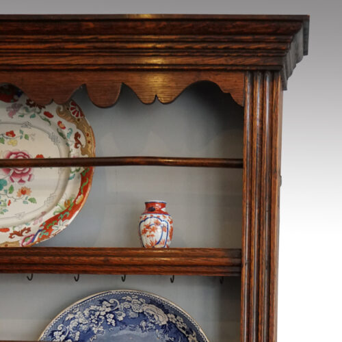 Antique oak plate rack bar