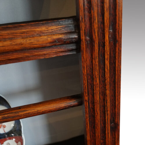 Antique oak plate rack fluting