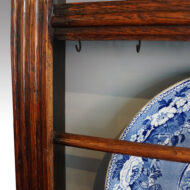 Antique oak plate rack upright