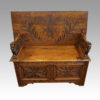 Edwardian carved oak monksbench