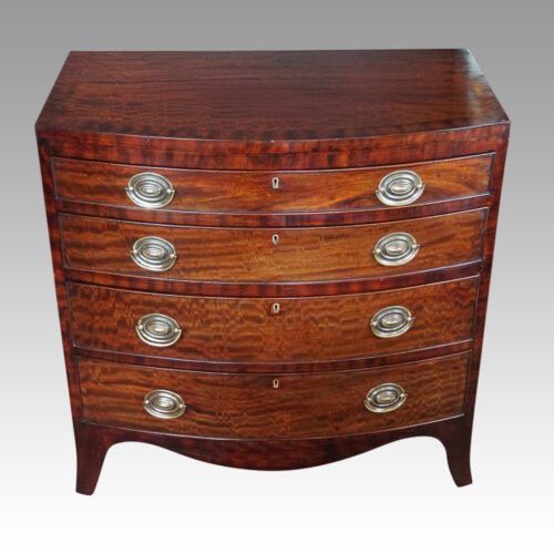 Edwardian mahogany bow fronted small chest