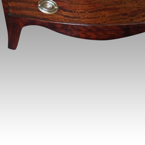 Edwardian mahogany bow fronted small chest apron