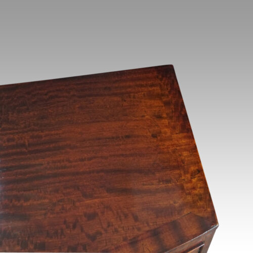 Edwardian mahogany bow fronted small chest cross banding