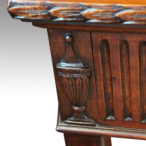 Edwardian mahogany serving table carved urn