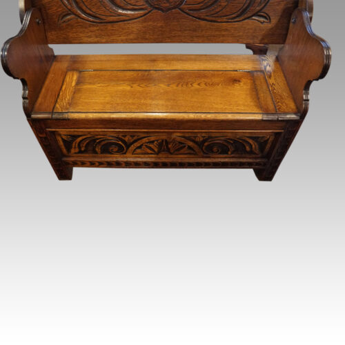 Edwardian oak monksbench locker