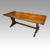 Edwardian oak refectory dining table at angle