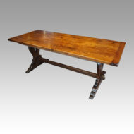 Edwardian oak refectory dining table at angle