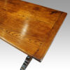 Edwardian oak refectory dining table corner