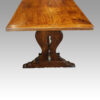 Edwardian oak refectory dining table end view