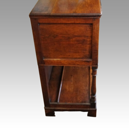 Georgian oak potboard dresser base end view