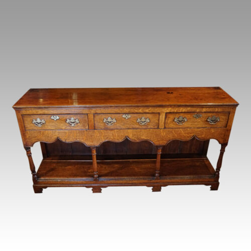 Georgian oak potboard dresser base front