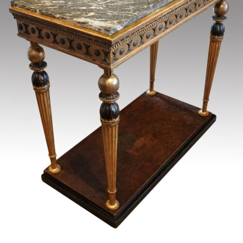 Gilt console table at angle