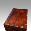 Victorian iron bound officers campaign trunk top detail