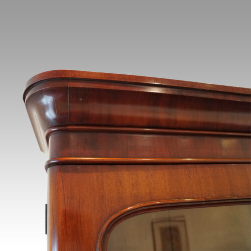 Victorian mahogany library bookcase round corner cornice