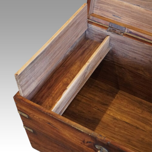 Victorian teak military chest box