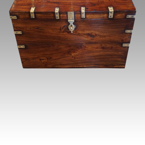 Victorian teak military chest front