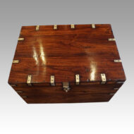 Victorian teak military chest lid
