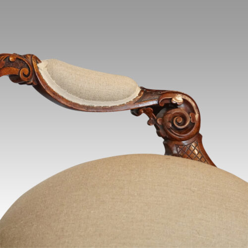 Victorian walnut sofa arm