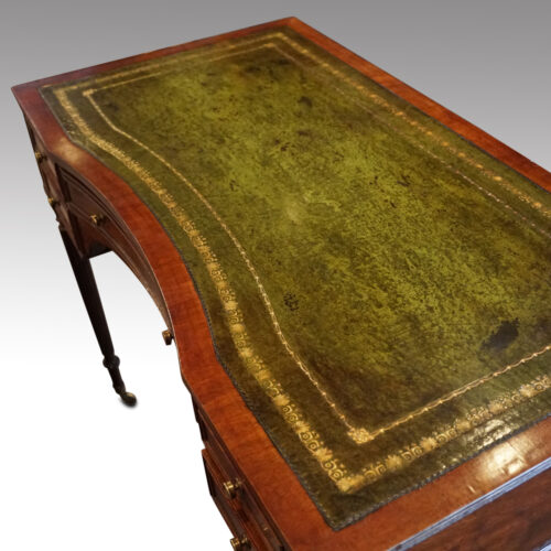 Antique mahogany writing table inset leather