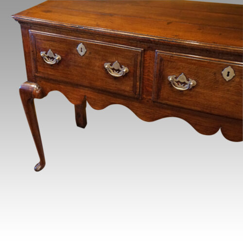 Antique oak cabriole leg dresser end