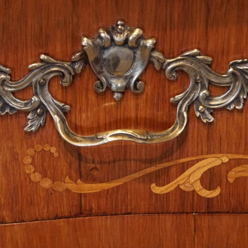 Continental marquetry bombe commode handle