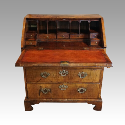 George I walnut bureau open