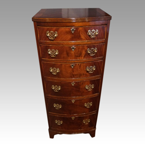 George VI mahogany tall chest front