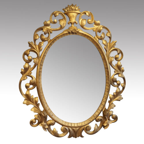 Gilt oval mirror