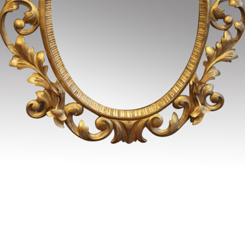 Gilt oval mirror bottom frame