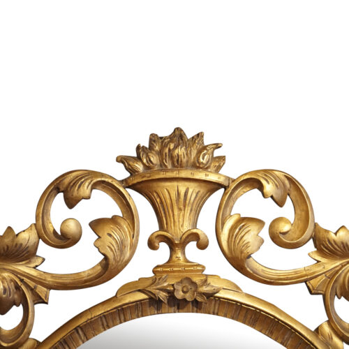 Gilt oval mirror urn