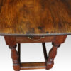 Large oak Edwardian gateleg dining table top down view